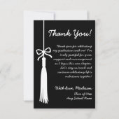 Tassel & Bow Black Class Of 2026 Graduation サンキューカード (正面)