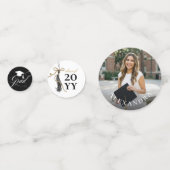 Tassel Gold Bow Graduation Party Custom Grad Photo コンフェッティ (裏面)