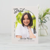 Tassel Grad Announcement with Photo 招待状 (スタンド正面)