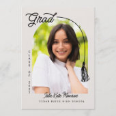 Tassel Grad Announcement with Photo 招待状 (正面)