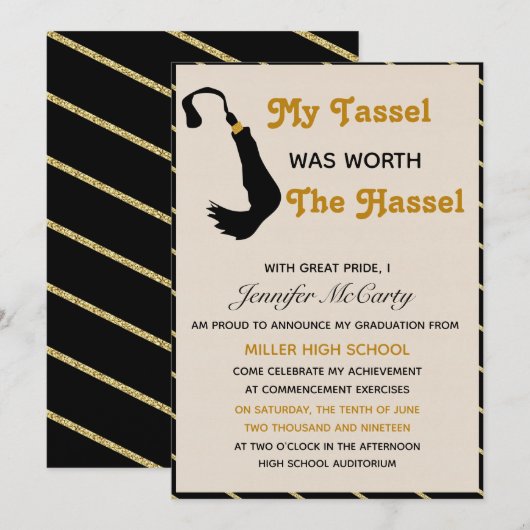 Tassel worth the Hassle 卒業式 招待状 (正面/裏面)