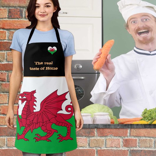Taste of Home & Welsh Flag, Wales /Cymru料理 エプロン