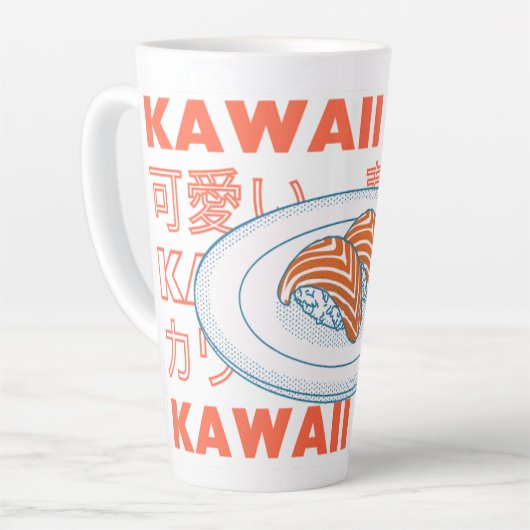 Taste of Japan Text & Sushi カフェラテマグ (左アングル)