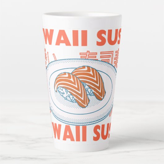 Taste of Japan Text & Sushi カフェラテマグ (正面)