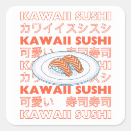 Taste of Japan Text & Sushi スクエアシール