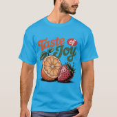 Taste of Joy レトロ オレンジ ストロベリー Tシャツ (正面)