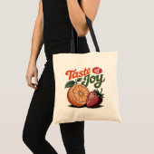 Taste of Joy レトロ オレンジ ストロベリー Tシャツ トートバッグ (正面(商品))