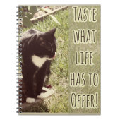 Taste of Life やる気を起こさせる Catフォト引用文 ノートブック (正面)