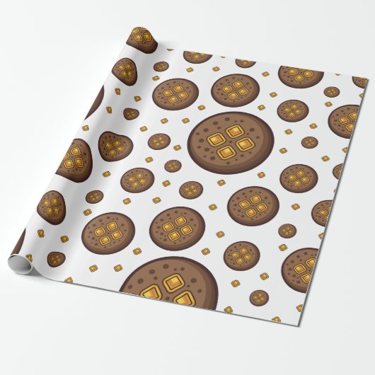 Tasty chocolate chip cookies seamless pattern ラッピングペーパー (アンロールド)