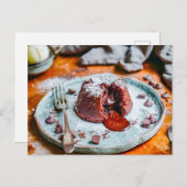 Tasty Chocolate Lava Cake Birthday シーズンポストカード (正面/裏面)