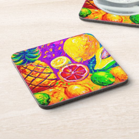 Tasty Fruits Painting. Buy Now コースター (左側)