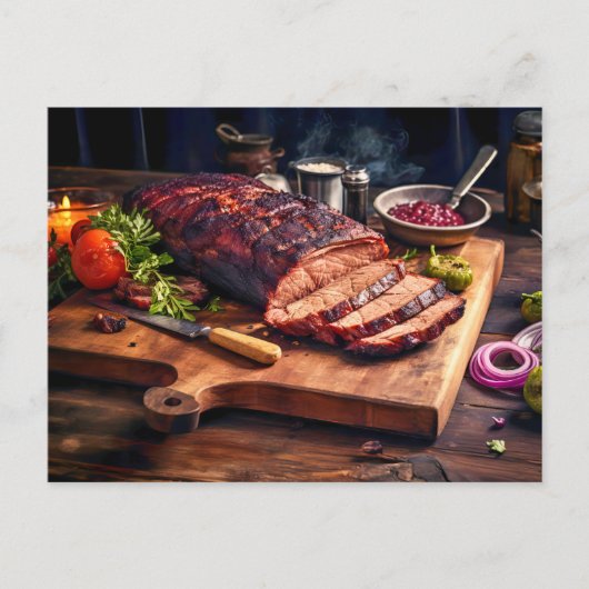 Tasty sizzling BBQ Beef Brisket ポストカード (正面)