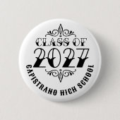 Tat-Style Gray Class of 2027 Graduation 缶バッジ (正面)