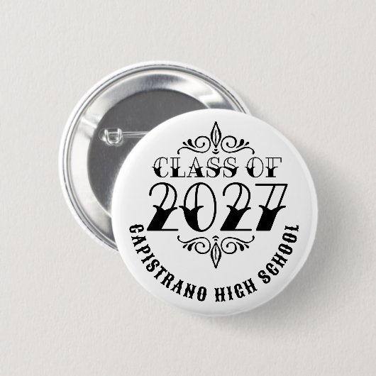 Tat-Style Gray Class of 2027 Graduation 缶バッジ (正面&裏面)