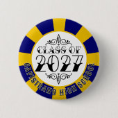 Tat-Style Gray Class of 2027 Graduation 缶バッジ (正面)