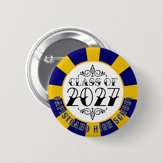 Tat-Style Gray Class of 2027 Graduation 缶バッジ (正面&裏面)
