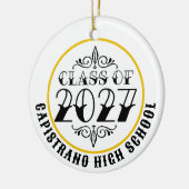 Tat-Style Gray Class of 2027 Photo Graduation セラミックオーナメント (左)