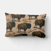 Tatankaのバッファローのバイソンの西部の家の装飾 ランバークッション (裏面)