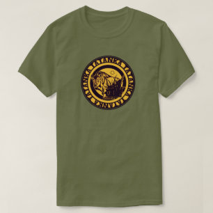Tatanka (バッファロー)の黒及び濃い黄色 tシャツ