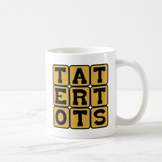 Taterの幼児、揚げられていたポテトの朝食の御馳走 コーヒーマグカップ (右)