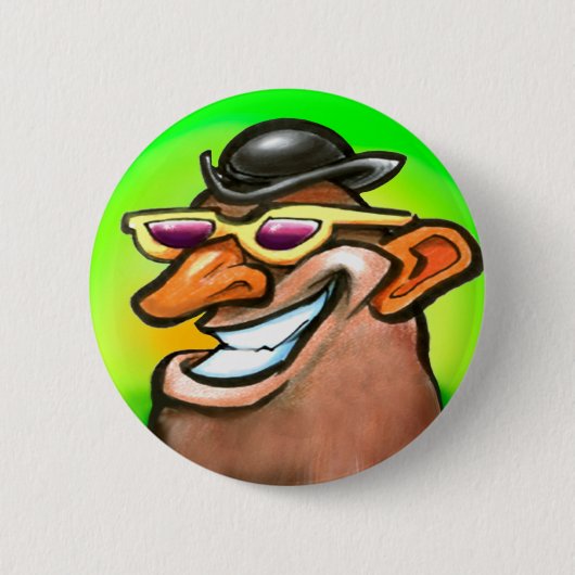 Taterの頭部 缶バッジ (正面)