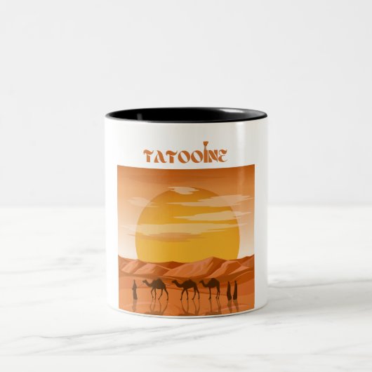 Tatooine Sunset Mug, Men's & Women's mug, camel ツートーンマグカップ (中央)