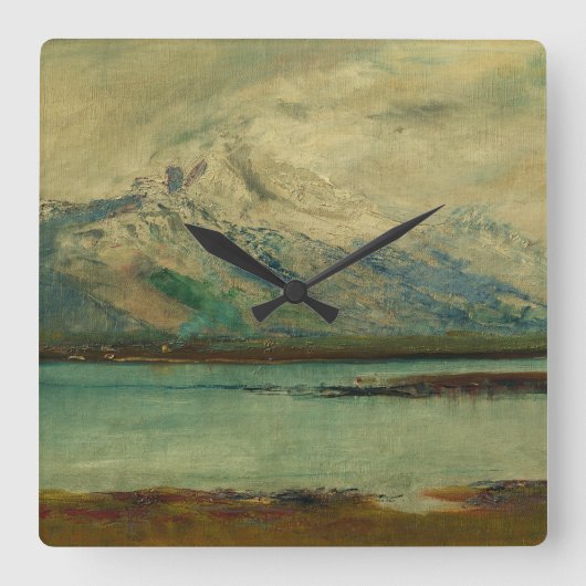 Tatra Mountain Landscape by Ladislav Mednyanszky スクエア壁時計 (正面)