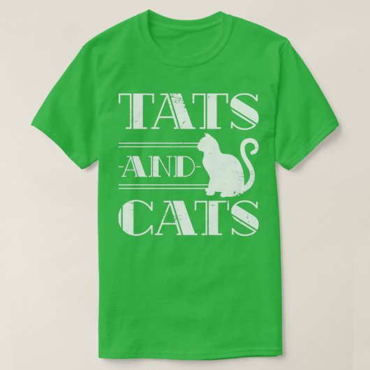 Tats and Catsレトロインク入れ Tシャツ (デザイン正面)