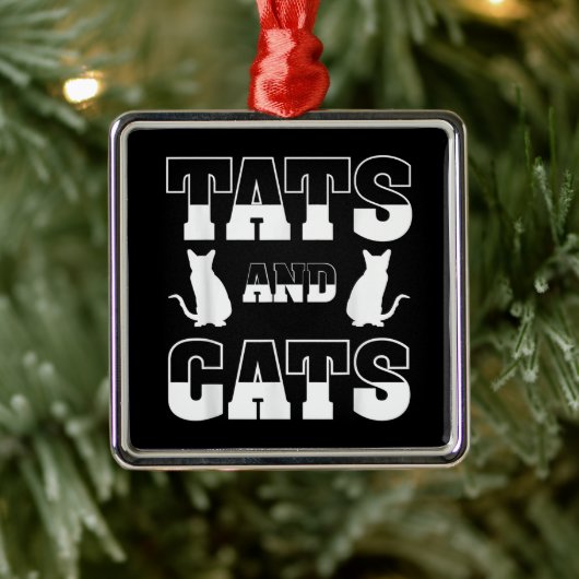 Tats And Cats動物愛好家ギフトTattoo Artist Inki メタルオーナメント (ツリー)