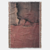 Tattered Canvas Abstract in Rust and Earth スローブランケット (正面縦)