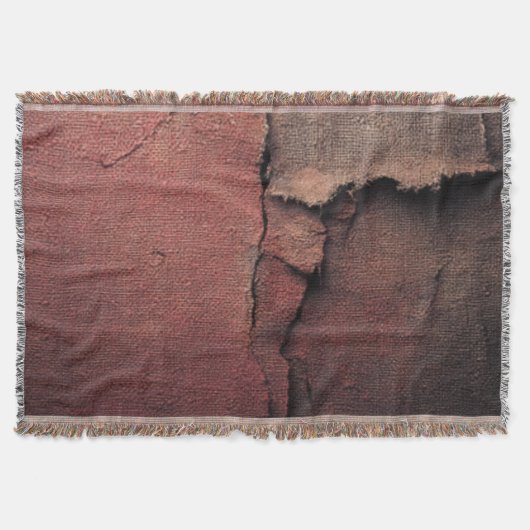 Tattered Canvas Abstract in Rust and Earth スローブランケット (正面)
