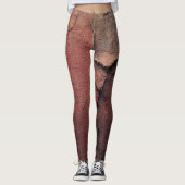 Tattered Canvas Abstract in Rust and Earth レギンス (正面)