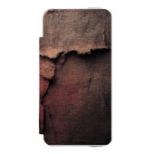 Tattered Canvas Abstract in Rust and Earth Incipio iPhoneウォレットケース (フォリオ 正面)
