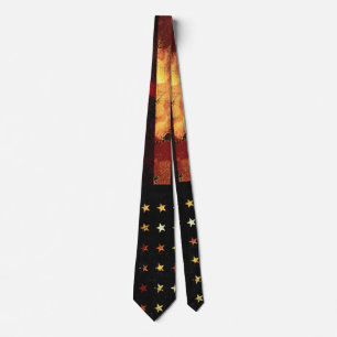 Tattered Grunge Patriotic USA Flag, United States ネクタイ