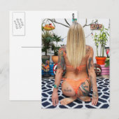 Tattoed Bikiniモデル写真 ポストカード (正面/裏面)