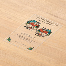 Tattoed Hearts Tattoo Graphic Wedding アクリル招待状