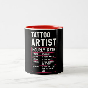 Tattooおもしろい Artistの時給 ツートーンマグカップ