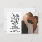 Tattooの結婚ハート写真に伝統的感謝 サンキューカード (正面)