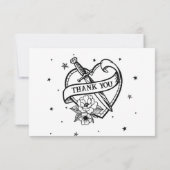 Tattooの結婚ハート写真に伝統的感謝 サンキューカード (裏面)