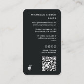 Tattooアーティストゴシックスカルイニシャルロゴフォトブラック 名刺 (裏面)