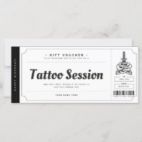 Tattooギフトカードチケット伝票証明書
