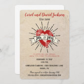 Tattooスタイルの駆け落ち発表とパーティー 招待状 (正面/裏面)