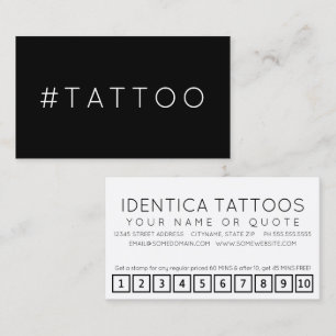 #TATTOOハッシュタグロイヤリティパンチカード ロイヤリティカード