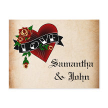 Tattooハートとバラ日付の保存