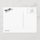 Tattooバラとハート日付の保存 案内ポストカード (裏面)