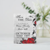 Tattooバラとハート日付の保存 案内ポストカード (スタンド正面)