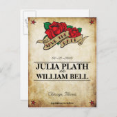 Tattooバラ日付の保存 案内ポストカード (正面/裏面)