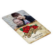 Tattooバラ日付を保存するフォトマグネット マグネット (右側)