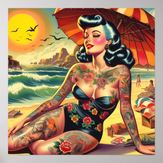 Tattooビーチのピンアップ ポスター (正面)