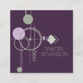 Tattooラインワーク |ボヘミアンパープルグリーン抽象芸術 コーリングカード (正面)